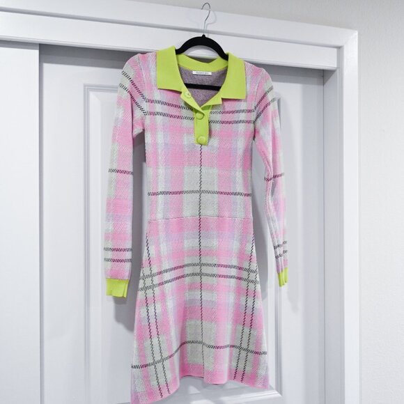 Olivia Rubin Size XS Celeste Plaid Knit Dress - Picture 3 of 12
